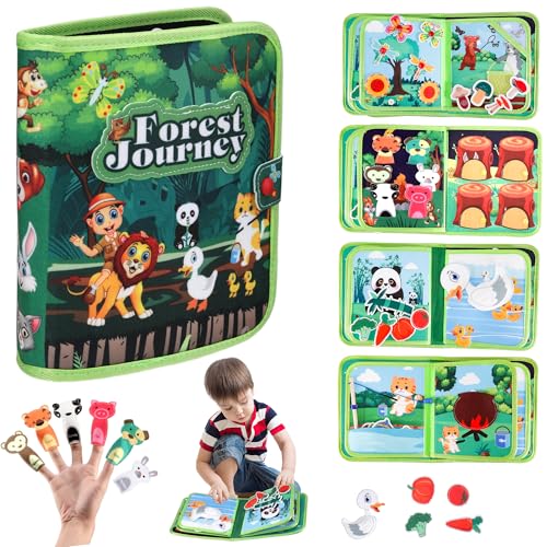 worahroe Montessori Spielzeug ab 1 2 3 4 Jahr, Busy Board Quiet Book mit Tier Thema, Baby Spielzeug Filzbuch Busy Book für Frühe Bildung, Geburtstag Weihnachten Neujahre Geschenk Jungen Mädchen von worahroe