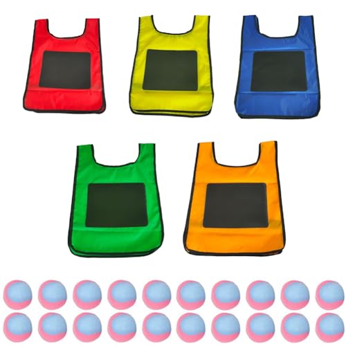 worien Eludeball-Spielset - 5-Teiliges Kinder-Eludeball-Tag-Klebewesten mit 20 Sport-Elude-Bällen für Indoor-Outdoor-Spielplatzspiele S worien Eludeball-Spielset - 5-Teiliges Kinder-Eludeball-Tag-Klebewesten mit 20 Sport-Elude-Bällen für Indoor-Outdoor-Spielplatzspiele S von worien