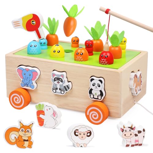 Montessori Spielzeug ab 1 2 3 Jahr, 7 in 1 Multifunktionale Holzspielzeug Karotten Steckspiel Holz Farmspiel Lernspielzeug Geschenk für Mädchen Jungen Kinder Motorikspielzeug Kleinkind Stapelspielzeug Montessori Spielzeug ab 1 2 3 Jahr, 7 in 1 Multifunktionale Holzspielzeug Karotten Steckspiel Holz Farmspiel Lernspielzeug Geschenk für Mädchen Jungen Kinder Motorikspielzeug Kleinkind Stapelspielzeug von wotoyd