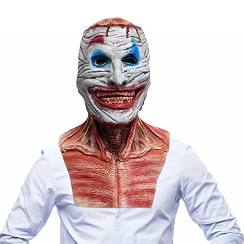 woyufen Doppelte Schicht Abziehbare Oberfläche Halloween Horror Maske Jack Doppelgesichtsmaske Clown Horror Clown Maske Blutiger Horror-Schädel aus Latex Geeignet für Party Rollenspiele von woyufen