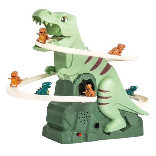 Dinosaurier -Klettern Treppen Spielzeug - Interaktive elektrische Dinosaurier Achterbahnspielzeug | Dinosaur Race Track Set mit Lichtern und Musik Weihnachtsgeburtstagsgeschenk von wqibq