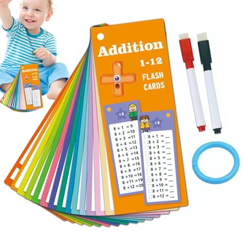 Lernkarten, 14 Mathe-Zahlenkarten, Multiplikations-Lernkarten, Mathe-Rechenkarten-Spielzeug,Mathe-Fakten-Lernkarten Für Kinder Löschbare Multiplikations-Lernkarten, Lernspielzeug von wqibq