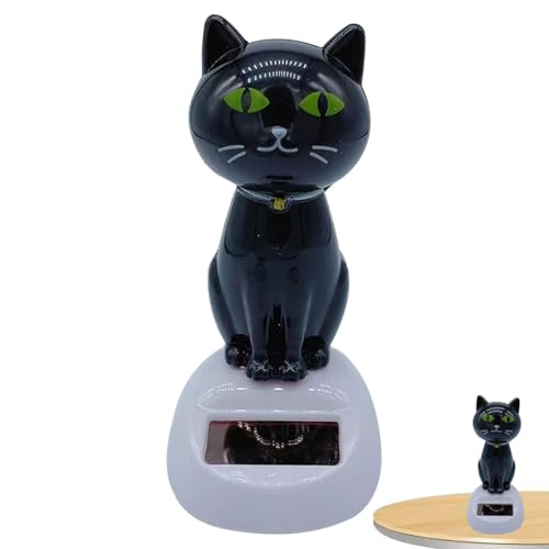 Solar Dancing | Lustige Katzenform -Design niedliche Solars Powered Swinging Cat Dashboard Dekoration | Kleine animierte Bobble -Tänzerauto -Dashboards für Kinder, Mädchen, Kinder, von wqibq