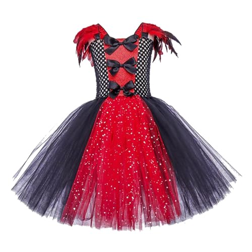 Vampirkostüm | Weibliche Raffinesse Vampire für Teenager Girls | 2-12 Jahre alte gotische Korsett-Kleider Halloween Tüll Dres mit Krone, Handschuhen, Halskette Vampirkostüm | Weibliche Raffinesse Vampire für Teenager Girls | 2-12 Jahre alte gotische Korsett-Kleider Halloween Tüll Dres mit Krone, Handschuhen, Halskette von wqibq