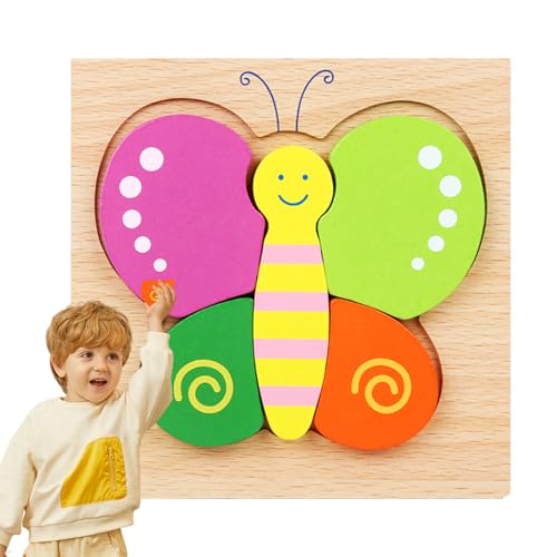 wqibq Holztierpuzzle für Kleinkinder,Holztierpuzzle, Lernpuzzle für Kleinkinder, Niedliche Holzpuzzles für, lehrreiches Vorschulspielzeug für und Mädchen im Alter von 4–6 Jahren von wqibq