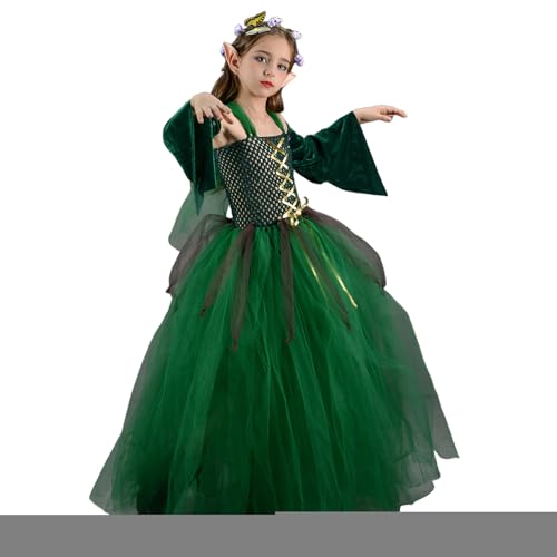 wqibq Mädchen Halloween Kostüm, Grüner Feenrock, Verwandlungskostüme Für Karneval Bühnenauftritt Maskerade Halloween Alter 2-10 Jahre wqibq Mädchen Halloween Kostüm, Grüner Feenrock, Verwandlungskostüme Für Karneval Bühnenauftritt Maskerade Halloween Alter 2-10 Jahre von wqibq