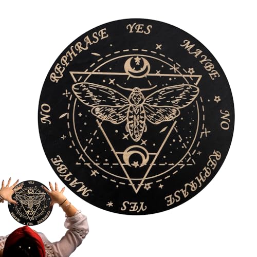 wqibq Pendelbrett und Kristallwinder | Holz metaphysische Planchette Message Boards mit Buchstaben | Spirit Decorations Wahrsagerei Boarrds Game für Anfänger, Familie von wqibq
