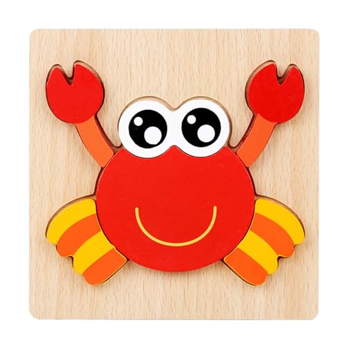 wqibq Tierpuzzle aus Holz, 3D-Tierpuzzle aus Holz - Kreative Spielzeugpuzzles für Kinder - Niedliche Holzpuzzles für Kleinkinder, lehrreiches Vorschulspielzeug für und Mädchen im Alter von 4–6 Jahren von wqibq