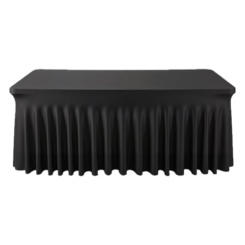 wqibq Tischrock für Partys, Tischröcke für Halloween, dekorativer Faltenrock, schwarz, 183 cm, für Halloween, Babyparty, Hochzeit, Bankett, Geburtstag wqibq Tischrock für Partys, Tischröcke für Halloween, dekorativer Faltenrock, schwarz, 183 cm, für Halloween, Babyparty, Hochzeit, Bankett, Geburtstag von wqibq