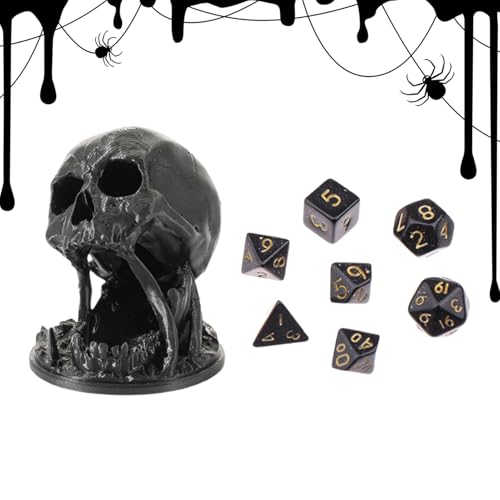wqibq Tour à Dés Squelette – Accessoire de Jeu Effrayant Pour Jeux dee Rôle ou dei Société – Design Crâne Macabre pours Halloween, Donjons et Dragons, Plateau Geek wqibq Tour à Dés Squelette – Accessoire de Jeu Effrayant Pour Jeux dee Rôle ou dei Société – Design Crâne Macabre pours Halloween, Donjons et Dragons, Plateau Geek von wqibq
