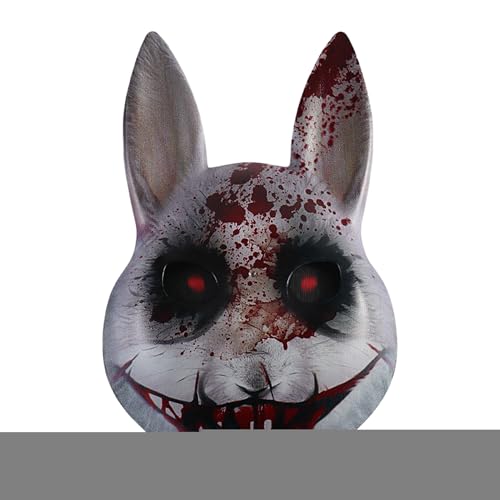 wqibq Unheimliche Hasenmaske, Halloween Grusel Maske, Theateraufführung Bühnenfest Kostüm Party Familienfeier Cosplay Verkleidung von wqibq