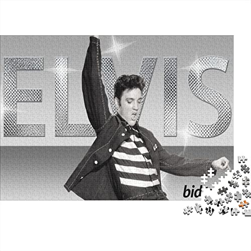 Elvis Presley Puzzle,500 Teile Puzzle Rock 'n' Roll Musik,Erwachsene Kinder Puzzlespiel,Weihnachts-/Neujahrsgeschenk,Puzzle-Spielzeug Für Dekorative Malerei 500pcs (52x38cm) von wrtgerht
