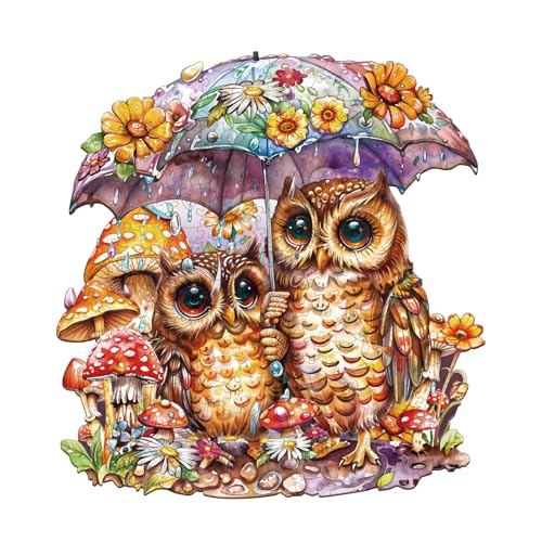 Holzpuzzle Erwachsene, Eule unter dem Regenschirm Holzpuzzle, Unregelmäßige Einzigartige Form Puzzleteile, Geschenkverpackung, Geburtstagsgeschenk für Erwachsene und Kinder(L-34 * 32.7cm-260 Stück) Holzpuzzle Erwachsene, Eule unter dem Regenschirm Holzpuzzle, Unregelmäßige Einzigartige Form Puzzleteile, Geschenkverpackung, Geburtstagsgeschenk für Erwachsene und Kinder(L-34 * 32.7cm-260 Stück) von wudhank