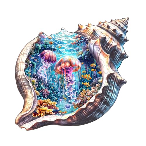 Holzpuzzle Erwachsene, Fantasievolle Muschelwelt Holzpuzzle, Unregelmäßige Einzigartige Form Puzzleteile, Geschenkverpackung, Geburtstagsgeschenk für Erwachsene und Kinder(L-34 * 33.6cm-280 Stück) Holzpuzzle Erwachsene, Fantasievolle Muschelwelt Holzpuzzle, Unregelmäßige Einzigartige Form Puzzleteile, Geschenkverpackung, Geburtstagsgeschenk für Erwachsene und Kinder(L-34 * 33.6cm-280 Stück) von wudhank