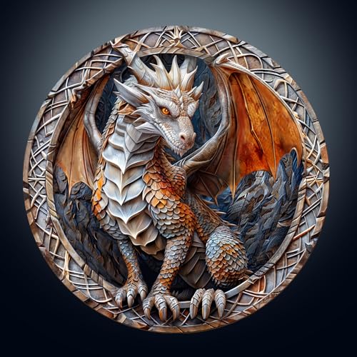 Holzpuzzle Erwachsene, 3D Drachen Holzpuzzle, Unregelmäßige Einzigartige Form Puzzleteile, Exquisite Geschenkverpackung, Geburtstagsgeschenk für Erwachsene und Kinder(L-34 * 34cm-300 Stück) von wudhank