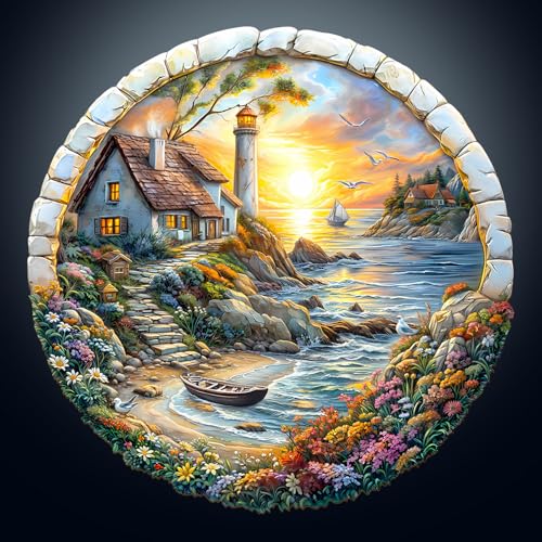 Holzpuzzle Erwachsene, Ozeanische Insel Holzpuzzle, Unregelmäßige Einzigartige Form Puzzleteile, Geschenkverpackung, Geburtstagsgeschenk für Erwachsene und Kinder(L-34 * 34cm-300 Stück) von wudhank