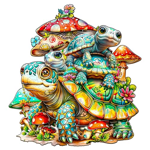Holzpuzzle Erwachsene, Schildkrötenfamilie Holzpuzzle, Unregelmäßige Einzigartige Form Puzzleteile, Exquisite Geschenkverpackung, Geburtstagsgeschenk für Erwachsene und Kinder(L-34*31.8cm-230 Stück) Holzpuzzle Erwachsene, Schildkrötenfamilie Holzpuzzle, Unregelmäßige Einzigartige Form Puzzleteile, Exquisite Geschenkverpackung, Geburtstagsgeschenk für Erwachsene und Kinder(L-34*31.8cm-230 Stück) von wudhank