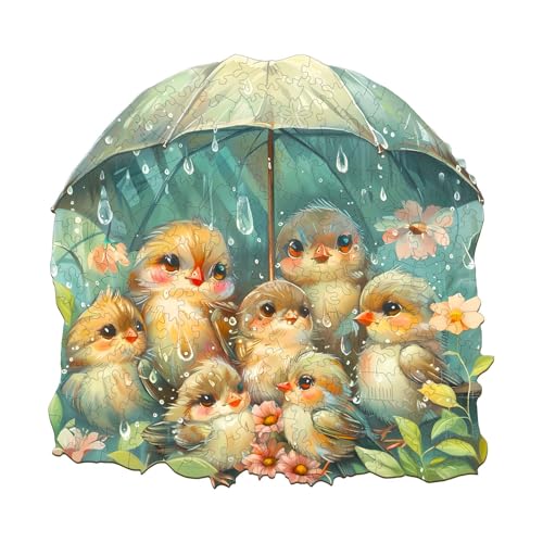 Holzpuzzle für Erwachsene, Vögelchen Holzpuzzle, Niedliche Tiere Holzpuzzle, Exquisite Geschenkverpackung, Familienspiel-Geburtstagsgeschenk für Erwachsene und Kinder (L-34 * 33.3cm-270 Stück) von wudhank