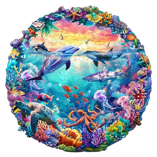 Holzpuzzle für Erwachsene, Maritime Welt Holzpuzzle, Unregelmäßige Einzigartige Form Puzzleteile, Exquisite Geschenkverpackung, Geburtstagsgeschenk für Erwachsene und Kinder(L-34 * 34cm-300 Stück) Holzpuzzle für Erwachsene, Maritime Welt Holzpuzzle, Unregelmäßige Einzigartige Form Puzzleteile, Exquisite Geschenkverpackung, Geburtstagsgeschenk für Erwachsene und Kinder(L-34 * 34cm-300 Stück) von wudhank