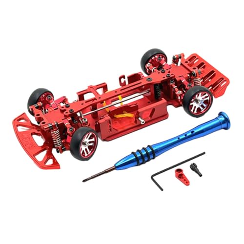 wueiooskj Aluminiumlegierung Chassis montiert Rahmen für Wltoys 1/28 K969 Metall Upgrade Carbon Bodenplatte Rahmen Radstand RC Auto, Rot von wueiooskj