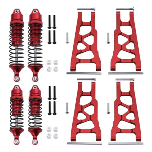 wueiooskj Federungsdämpfer Kit für Slash Aluminiumlegierung Crawler Stabil 8 teiliges RC Autozubehör Ersatzteile RC Upgrade Teil, Rot von wueiooskj