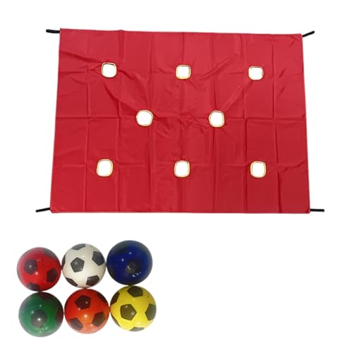wueiooskj Höhlenplane Bauspielset Oxford Stoff, wasserdichtes Tuch, kooperatives Spielzeugset, Sport 6 Bälle, Teamspiel, Rot von wueiooskj