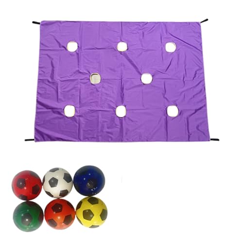 wueiooskj Höhlenplane Bauspielset Oxford Stoff, wasserdichtes Tuch, kooperatives Spielzeugset, Sport 6 Bälle, Teamspiel, violett von wueiooskj