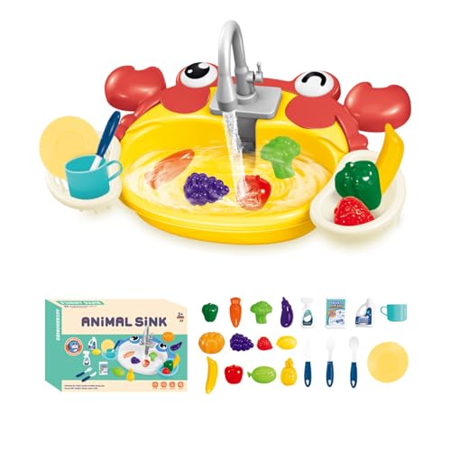 wueiooskj Kinder Spielen Küche Spielzeug Waschbecken Set Mit Cartoon Elektrische Waschbecken Für Mädchen Jungen Kinder Geschirr , Rot wueiooskj Kinder Spielen Küche Spielzeug Waschbecken Set Mit Cartoon Elektrische Waschbecken Für Mädchen Jungen Kinder Geschirr , Rot von wueiooskj