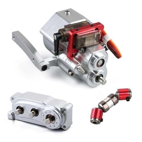 wueiooskj RCGOFOLLOW Getriebe für SCX10, Aluminiumlegierung, verschleiß und stoßfest, 1 Stück, silberfarben, RC Autozubehör, Ersatzteile von wueiooskj