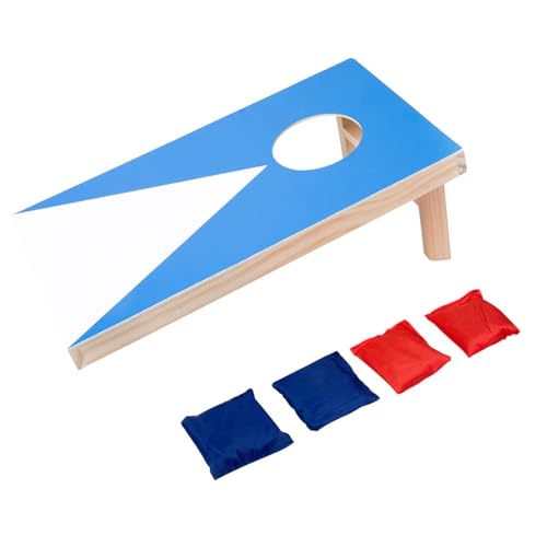 wueiooskj Tragbares Cornhole Spielset – Maiswurfspielset, Sitzsack Herausforderung mit 4 hölzernen Handkoordinationen, für Altersgruppen, Mittel (blau) von wueiooskj