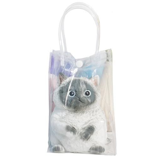 wueiooskj Weiches und süßes handgemachtes Katzen Kneifspielzeug zum Stressabbau. Handgemachtes Katzen Kneifspielzeug aus TPR, simulierte Tierpuppen, süße Katze , Typ+2 von wueiooskj