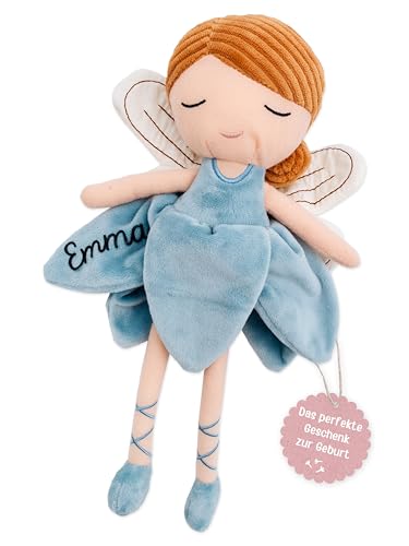 wunderwunsch personalisierte Fee als Taufgeschenk Mädchen, Fairy, Geschenk Geburt, Puppe, Baby, 1. Geburtstag Girly, Kuscheltier individualisiert (rote Haare) von wunderwunsch