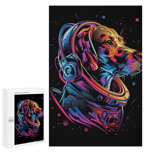 Puzzle mit 1000 Teilen Weltraum Astronautenhund für Erwachsene und Kinder ab 12 Jahren 75 x 50 cm von wuxiyueyue