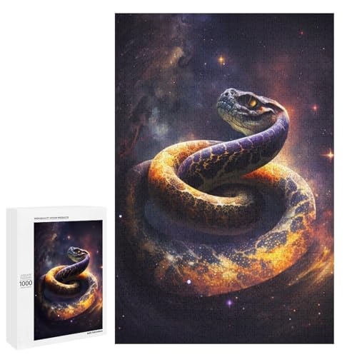 Schlange in der Galaxie 1000 teiliges Puzzle für Erwachsene Puzzles Teenager Geschenke Entspannungsspiele Denksportaufgabe 75 x 50 cm von wuxiyueyue
