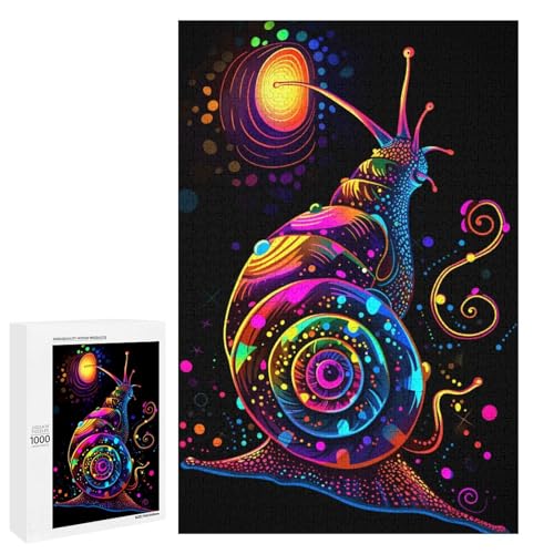 Schnecken Puzzle 1000 Teile für Erwachsene lustige Familienpuzzles für Erwachsene Teenager Kinder unmögliche Spiele Geschenkspielzeug Heimdekoration 75 x 50 cm von wuxiyueyue