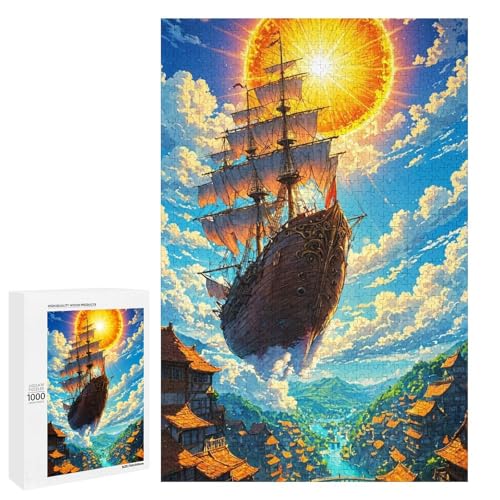 Sky Ship 1000 teiliges Puzzle für Erwachsene Puzzles für Teenager Geschenke Entspannungsspiele Denksportaufgabe 75 x 50 cm von wuxiyueyue