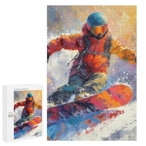 Snowboard Puzzle 1000 Teile für Erwachsene Puzzle Teenager Geschenke Entspannungsspiele Denksportaufgabe 75 x 50 cm von wuxiyueyue