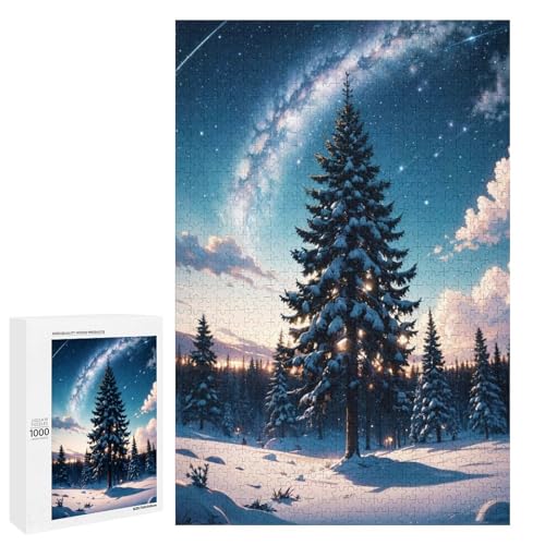 Snowy Pines 1000 teiliges Puzzle für Erwachsene Puzzles für Teenager Geschenke Entspannungsspiele Denksportaufgabe 75 x 50 cm von wuxiyueyue