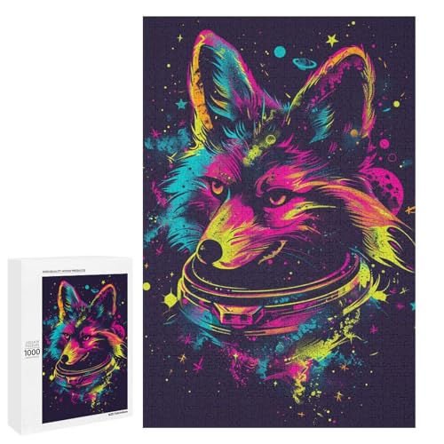 Weltraum Astronauten Fuchs 1000 teiliges Puzzle für Erwachsene Puzzles Geschenke für Teenager Entspannungsspiele Denksportaufgabe 75 x 50 cm von wuxiyueyue