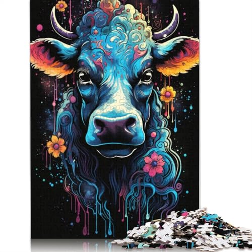 1000-teiliges Puzzle Lernspiele Bunte Kühe Puzzle aus Papier Familienunterhaltungsspielzeug 1000 Teile (38 x 26 cm) von wuzihanptpt