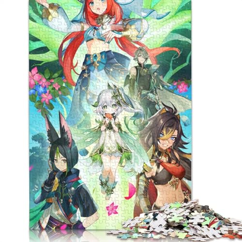 1000-teiliges Puzzle Lernspiele Genshin Impact-Puzzle Papierpuzzle Familienunterhaltungsspielzeug 1000 Teile (38 x 26 cm) von wuzihanptpt