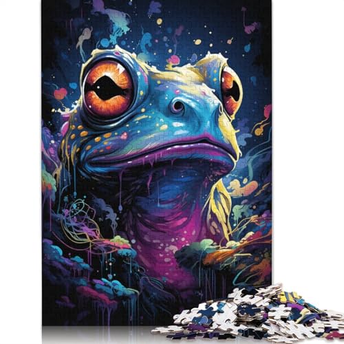 1000-teiliges Puzzle Lernspiele Malen Farbe Frosch-Puzzle Papierpuzzle Familienunterhaltungsspielzeug 1000 Teile (38 x 26 cm) von wuzihanptpt