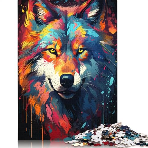 1000-teiliges Puzzle Lernspiele Malen Farbe Wolf Puzzle Holzpuzzle Familienunterhaltungsspielzeug 1000 Teile (75 x 50 cm) von wuzihanptpt