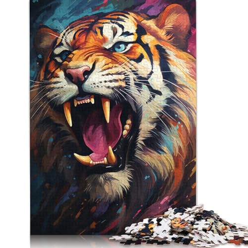 1000-teiliges Puzzle Lernspiele Sternenhimmel-Malerei Tiger-Puzzle Papierpuzzle Familienunterhaltungsspielzeug 1000 Teile (38 x 26 cm) von wuzihanptpt