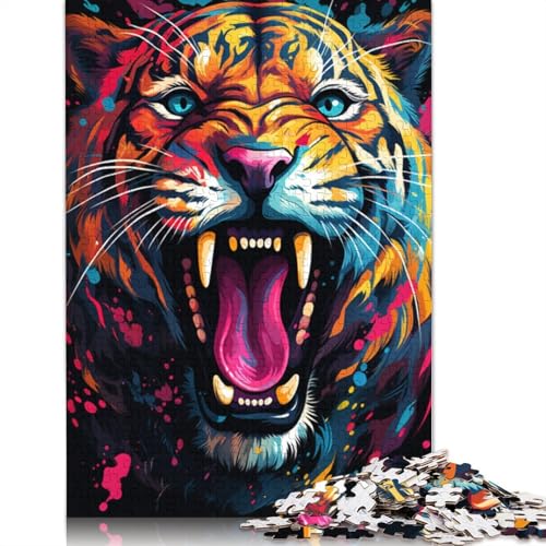 1000-teiliges Puzzle Lernspiele psychedelisches Leoparden-Puzzle Papierpuzzle Familienunterhaltungsspielzeug 1000 Teile (38 x 26 cm) von wuzihanptpt