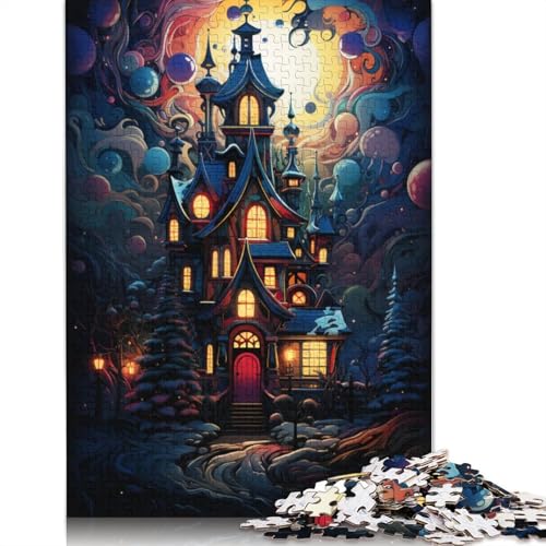 1000-teiliges Puzzle Weihnachtshaus-Puzzle Holzpuzzle Lernspielzeug 1000 Teile (75 x 50 cm) von wuzihanptpt