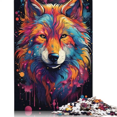 1000-teiliges Puzzle für Erwachsene Malen Farbiges Wolf-Puzzle für Kinder Papierpuzzle Lernspiel für Erwachsene und Kinder 1000 Teile (38 x 26 cm) von wuzihanptpt