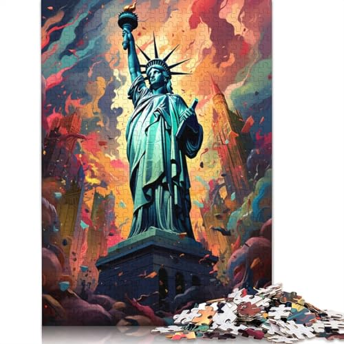 1000-teiliges Puzzle für Erwachsene farbenfrohe Psychedelie der Freiheitsstatue Puzzle für Erwachsene Papierpuzzle Puzzle für Erwachsene Lernspiel-Herausforderung von wuzihanptpt