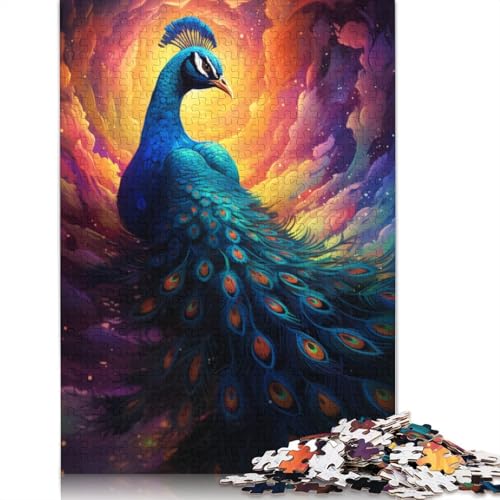 1000-teiliges Puzzle für Erwachsene farbenfrohe Psychedelie der Milchstraße Pfauen-Puzzle für Erwachsene Papierpuzzle Puzzle für Erwachsene Lernspiel-Herausforderung von wuzihanptpt