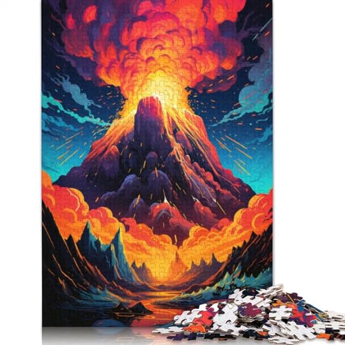 1000-teiliges Puzzle für Erwachsene. Der psychedelische Vulkanausbruch. Puzzle für Erwachsene. Papierpuzzle. Herausforderndes Spiel. 1000 Teile (38 x 26 cm). von wuzihanptpt